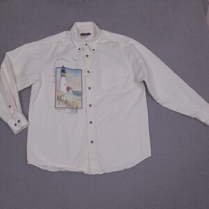 Vintage Jerzees Shirt Mens Medium Beige Lighthouse D Morgan Art Lighthouse Faith